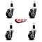 Service Caster 3.5'' Black Poly Wheel Swivel 1-3/8'' Expanding Stem Caster Set, 4PK SCC-EX20S3514-PPUB-BLK-138-4 - alternate 4